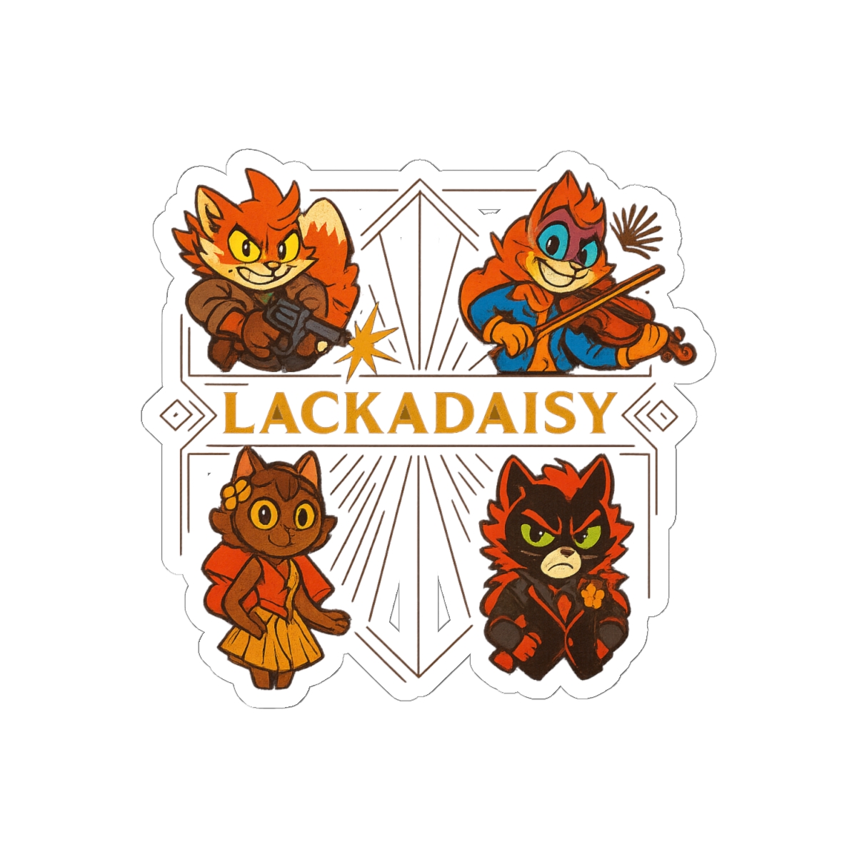 Lackadaisy Speakeasy Cats Sticker Set | Sassy 1920s Decals