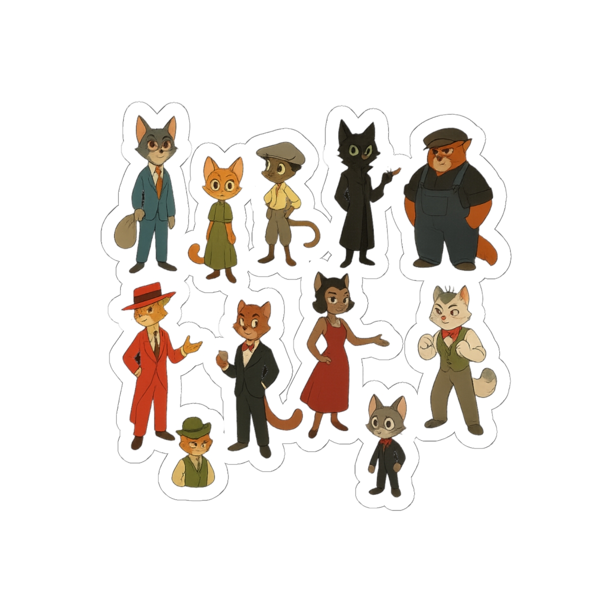 Lackadaisy Cats Stickers | Vintage Speakeasy Feline Vinyl Decals - Lackadaisy official Stickers merch