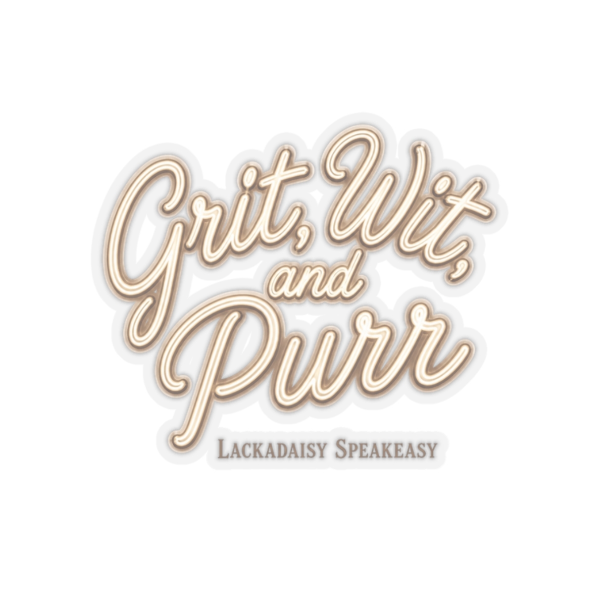 Lackadaisy "Grit, Wit, and Purr" Sticker